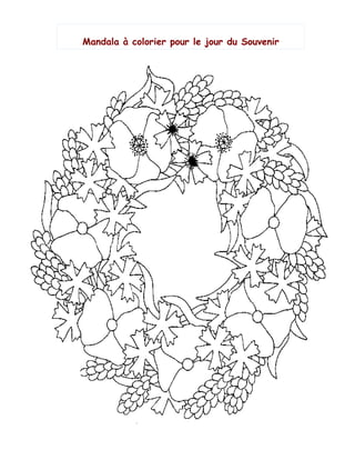 Mandala à colorier pour le jour du Souvenir

 