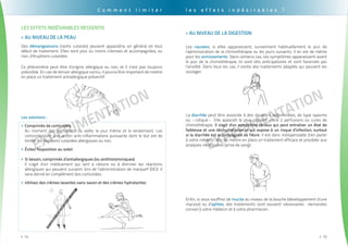EXPErimentation
. . . . . . . . . . . . . . . . . . . . . . . . . . . . . . . . . . . . . . . . . . . . . . . . . . . . . . . . . . . . . . . . . . . . . . . . . . . . . . . . . . . . . . . . . . . . . . .
14>>
EXPErimentation
. . . . . . . . . . . . . . . . . . . . . . . . . . . . . . . . . . . . . . . . . . . . . . . . . . . . . . . . . . . . . . . . . . . . . . . . . . . . . . . . . . . . . . . . . . . . . . . .
15>>
les effets indésirables ressentis
au niveau de la PEAU>>
Des démangeaisons (rashs cutanés) peuvent apparaître, en général en tout
début de traitement. Elles sont plus ou moins intenses et accompagnées, ou
non, d’éruptions cutanées.
Ce phénomène peut être d’origine allergique ou non, et il n’est pas toujours
prévisible. En cas de terrain allergique connu, il pourra être important de mettre
en place un traitement antiallergique préventif.
Les solutions :
Comprimés de corticoïdes>>
Au moment des perfusions (la veille, le jour même et le lendemain). Les
corticoïdes ont une action anti-inflammatoire puissante dont le but est de
limiter les réactions cutanées allergiques ou non.
é>> vitez l'exposition au soleil
Si besoin, comprimés d’antiallergiques (ou antihistaminiques)>>
Il s’agit d’un médicament qui sert à réduire ou à éliminer les réactions
allergiques qui peuvent survenir lors de l’administration de marque® (DCI). Il
sera donné en complément des corticoïdes.
Utilisez des crèmes lavantes sans savon et des crèmes hydratantes>>
C o m m e n t l i m i t e r
au niveau de la digestion>>
Les nausées, si elles apparaissent, surviennent habituellement le jour de
l’administration de la chimiothérapie ou les jours suivants. Il en est de même
pour les vomissements. Dans certains cas, ces symptômes apparaissent avant
le jour de la chimiothérapie, ils sont dits anticipatoires et sont favorisés par
l’anxiété. Dans tous les cas, il existe des traitements adaptés qui peuvent les
soulager.
La diarrhée peut être associée à des douleurs abdominales, de type spasme
ou «colique». Elle apparaît le plus souvent entre 2 perfusions ou cures de
chimiothérapie. Il s'agit d'un symptôme sérieux qui peut entraîner un état de
faiblesse et une déshydratation et qui expose à un risque d’infection, surtout
si la diarrhée est accompagnée de fièvre. Il est donc indispensable d’en parler
à votre médecin afin de mettre en place un traitement efficace et procéder aux
analyses nécessaires (prise de sang).
Enfin, si vous souffrez de mucite au niveau de la bouche (développement d’une
mycose) ou d’aphtes, des traitements sont souvent nécessaires : demandez
conseil à votre médecin et à votre pharmacien.
l e s e f f e t s i n d é s i r a b l e s ?
 