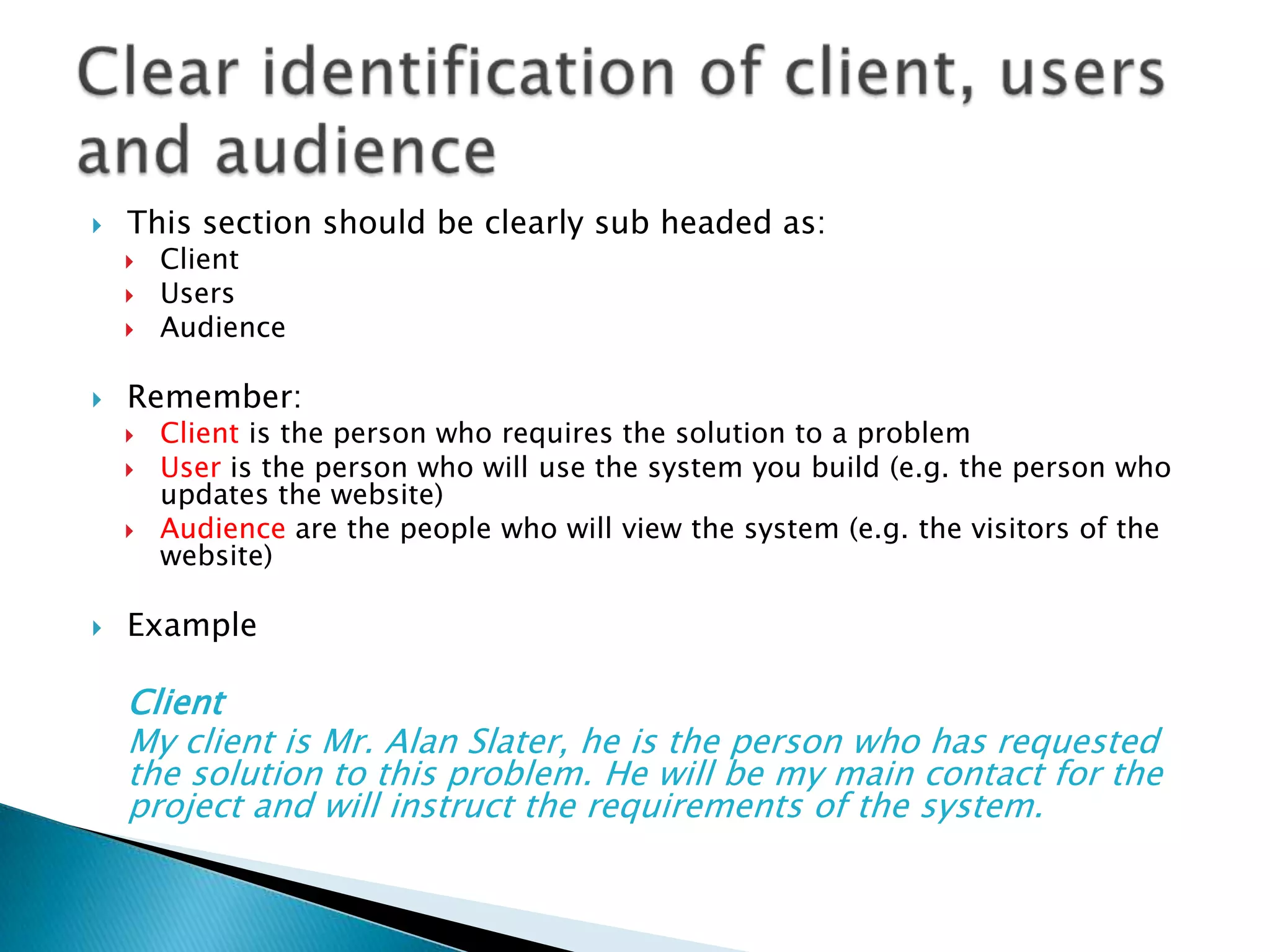 Identify particular problems within the problem and then discuss how your solution will improve /resolve the issue.