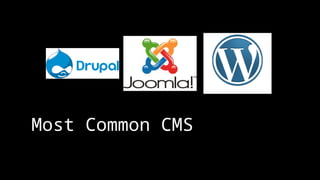 Most Common CMS
 