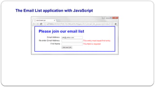 The Email List application with JavaScript
 