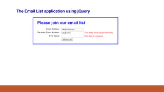 The Email List application using jQuery
 