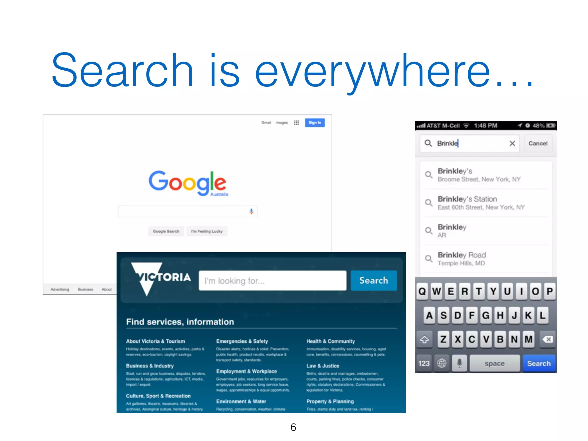Search is everywhere…
6
 