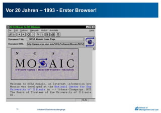 Vor 20 Jahren – 1993 - Erster Browser!
Infoabend Bachelorstudiengänge73
 