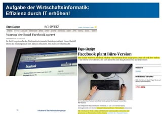Aufgabe der Wirtschaftsinformatik:
Effizienz durch IT erhöhen!
Folie 74
17.11.2014
Infoabend Bachelorstudiengänge74
 