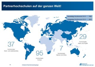 Partnerhochschulen auf der ganzen Welt!
Infoabend Bachelorstudiengänge82
 