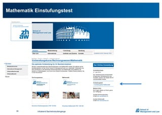 Infoabend Bachelorstudiengänge
Mathematik Einstufungstest
88
 