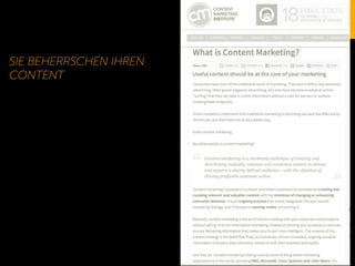 SIE BEHERRSCHEN IHREN
CONTENT
 