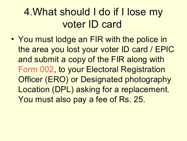 form voter id for 002 card ID Card Voter