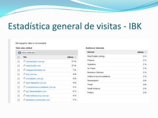 Estadística general de visitas - IBK
 