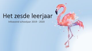 Het zesde leerjaar
Infoavond schooljaar 2019 - 2020
 