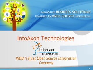 InfoAxon Technologies
1
INDIA’s First Open Source Integration
Company
 