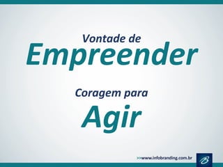 Empreender
Vontade de
Agir
Coragem para
 