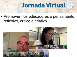 29
- Promover nos educadores o pensamento
reflexivo, crítico e criativo.
 