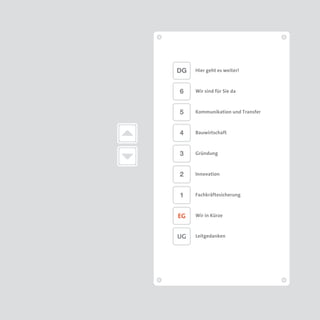 DG   Hier geht es weiter!



6    Wir sind für Sie da



5    Kommunikation und Transfer



4    Bauwirtschaft



3    Gründung



2    Innovation



1    Fachkräftesicherung



EG   Wir in Kürze



UG   Leitgedanken
 