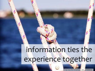 information ties the experience togetherhttp://www.flickr.com/photos/__olga__/4749585423/