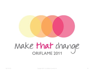 2011-07-22   Copyright ©2011 by Oriflame Cosmetics SA   29
 