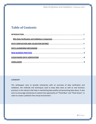 Dataverify Report Example Data Verification | PDF
