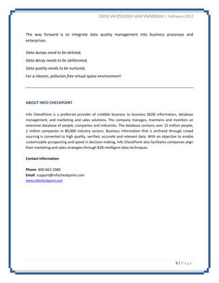 Dataverify Report Example Data Verification | PDF