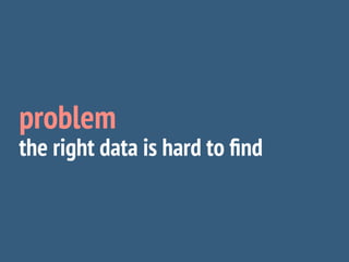 problem
the right data is hard to ﬁnd
 