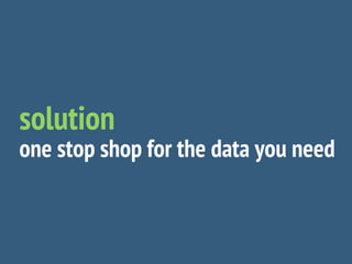 solution
one stop shop for the data you need
 