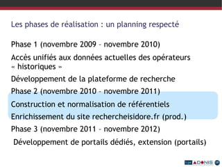 Missions : Accès aux données (ISIDORE) 