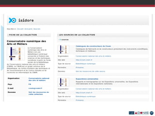 ISIDORE  Entrepôt de données moissonnées Référentiels :  BNF, Archives de France,  Réseau Frantiq HALSHS...  Données enrichies Revues.org Persée HALSHS theses.fr BDD MSH, UMR... Portail Web Portail Web Portail Web Portail Web Portail Web Portail Web Portail Web Portail Web rechercheisidore.fr 