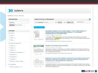 Le fonctionnement général Données Collecte (crawl) Traitements Accès (API et facettes) Gestion, Monitoring, Statistiques Utilisateurs Référentiels Normalisés (RDF/SKOS) SPARQL endpoint  pour les producteurs  de données rechercheisidore.fr Extension de recherche sur les catalogues de bibliothèques (SRU/SRW - Z3950) Données Données Données OAI-PMH RDFa RSS Enrichissement des des métadonnées et données (format pivot RDF)  Référentiels Référentiels 