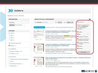 Développement de la plateforme de recherche  Phase 2 (novembre 2010 – novembre 2011) Construction et normalisation de référentiels  