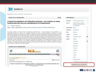 Les fondations Implication des  opérateurs SHS  produisant des données (non-éditées, sources éditées, publications) 