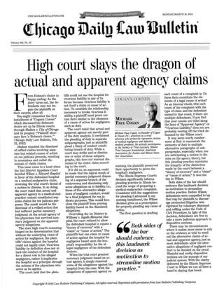 Cogan's Corner - Actual and Apparent Agency Claims