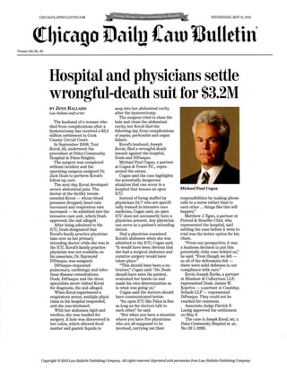 Hospital and physicians settle wrongful death suit for $3.2M