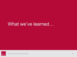 Back cover What we’ve learned… 