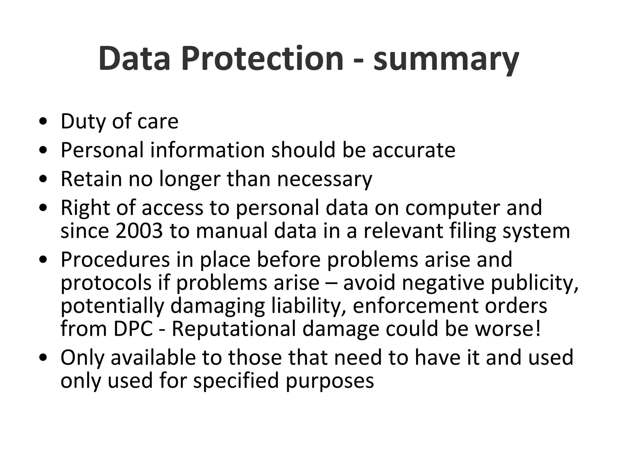Data Protection .. what to do 