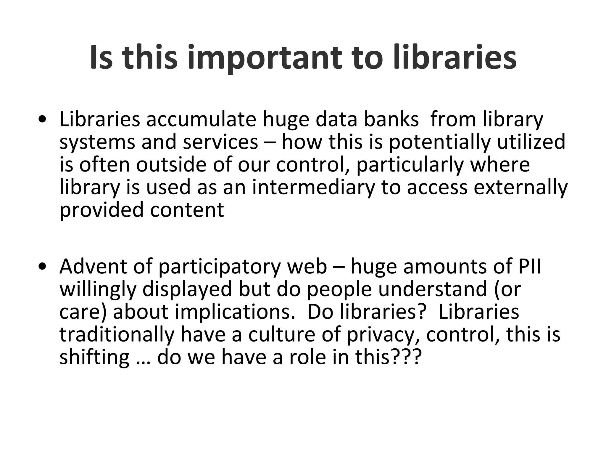 Data protection – some trendsEthical issues	Detailed trail of personal information across public and private systems – how to balance ‘needs’ of the state with our own ethical rights – TMI, WTMIData sharing	2008 data sharing deal with US – each country access to others fingerprint and DNA profiles + further sensitive data if necessaryElectronic communications – principle of DP apply in relation to cookies, caller ID, spam, cold call opt-outsBiometrics – increasingly mainstream, compliant according to industry, DPC, unions disagree – argue for justification required prior to implementation – national gallery, schools etc.