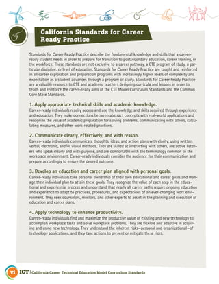 California Career Technical Education Model Curriculum Standards | PDF