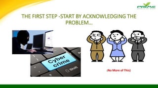 (No More of This)
THE FIRST STEP -START BY ACKNOWLEDGING THE
PROBLEM…
 