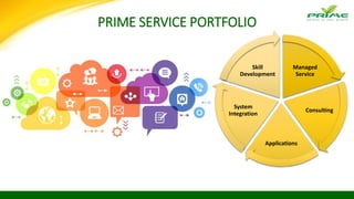 PRIME SERVICE PORTFOLIO
Managed
Service
Consulting
Applications
System
Integration
Skill
Development
 