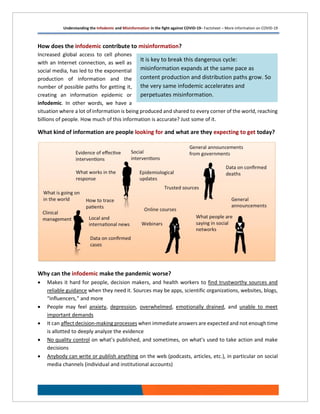 Understanding the Infodemic and Misinformation in the fight against COVID-19– Factsheet – More information on COVID-19
How...
