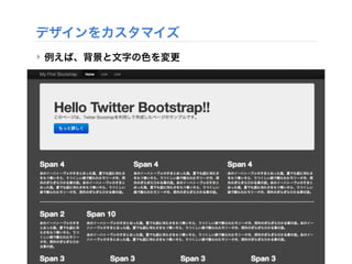 デザインをカスタマイズ
‣ 例えば、背景と文字の色を変更
 