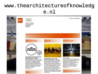 www.thearchitectureofknowledgwww.thearchitectureofknowledg
e.nle.nl
 