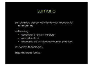 Mobile Learning y aprendizaje emergente Slide 2