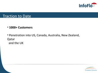Traction to Date 1000+ Customers Penetration into US, Canada, Australia, New Zealand, Qatar    and the UK 