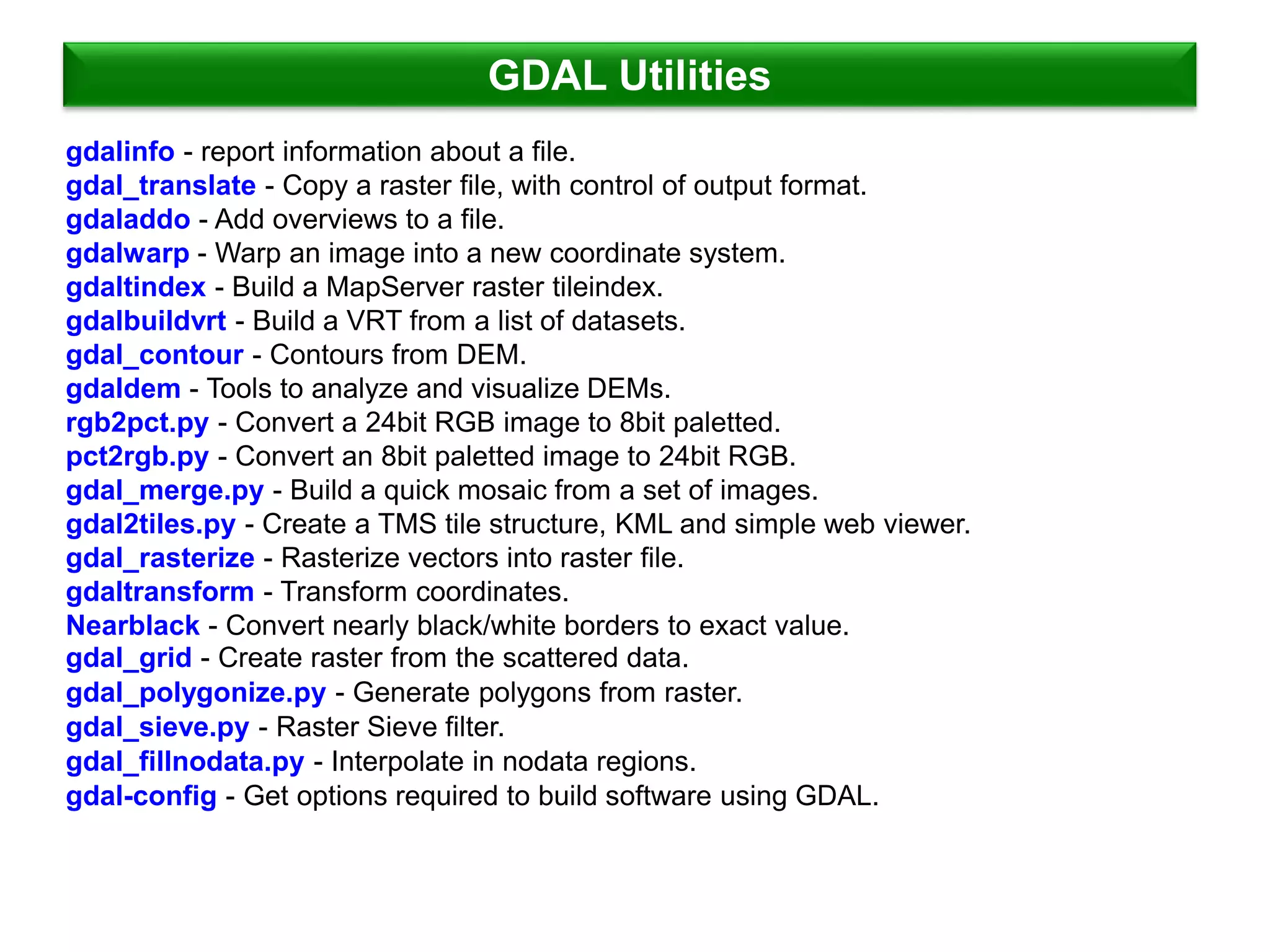 Info gdal 20150915 | PPTX