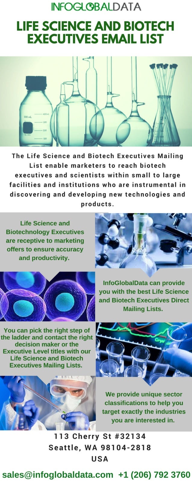 Life Science and Biotech Executives Email List