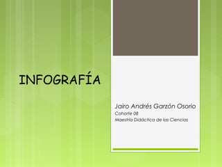 INFOGRAFÍA
Jairo Andrés Garzón Osorio
Cohorte 08
Maestría Didáctica de las Ciencias
 