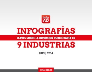 9 INDUSTRIAS
INFOGRAFÍAS
CLAVES SOBRE LA INVERSION PUBLICITARIA EN
2013 | 2014
INFOAD.COM.AR
 