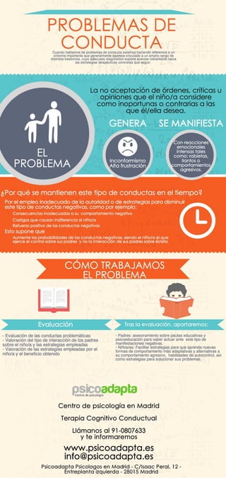 Infografia sobre problemas de conducta - Psicoadapta