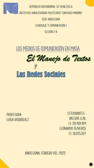 El Manejo de Textos
y
 