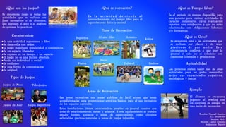 Infografia sobre juego y recreacion